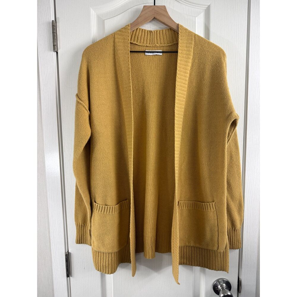 Sonoma Goods For Life Women’s Open Front Cardigan Sweater Mustard Yellow Size M